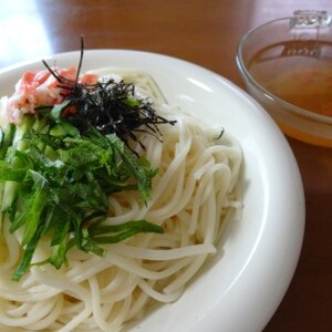 豆乳ダレと梅ダレ！コクうま～つけ麺風冷やしそうめん